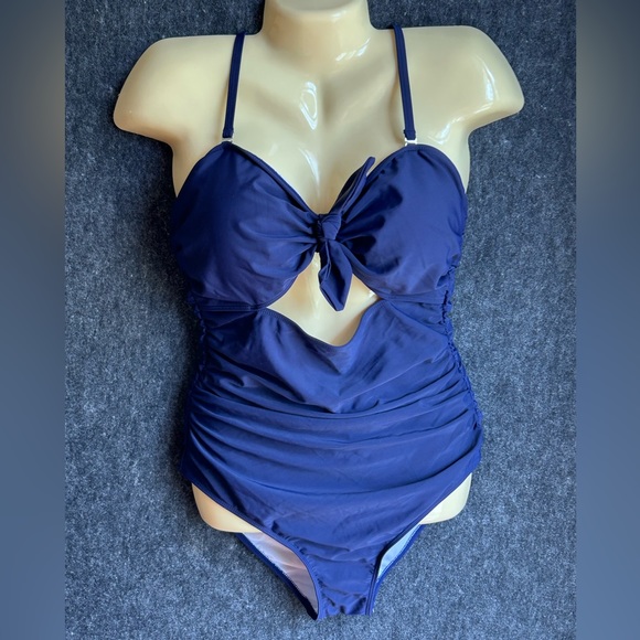 🌼3/$20 bundle 🌼 NWT CUT OUT TUMMY CONTROL HIGH WAISTED FRONT TIE NAVY SIZE XL - Picture 2 of 9